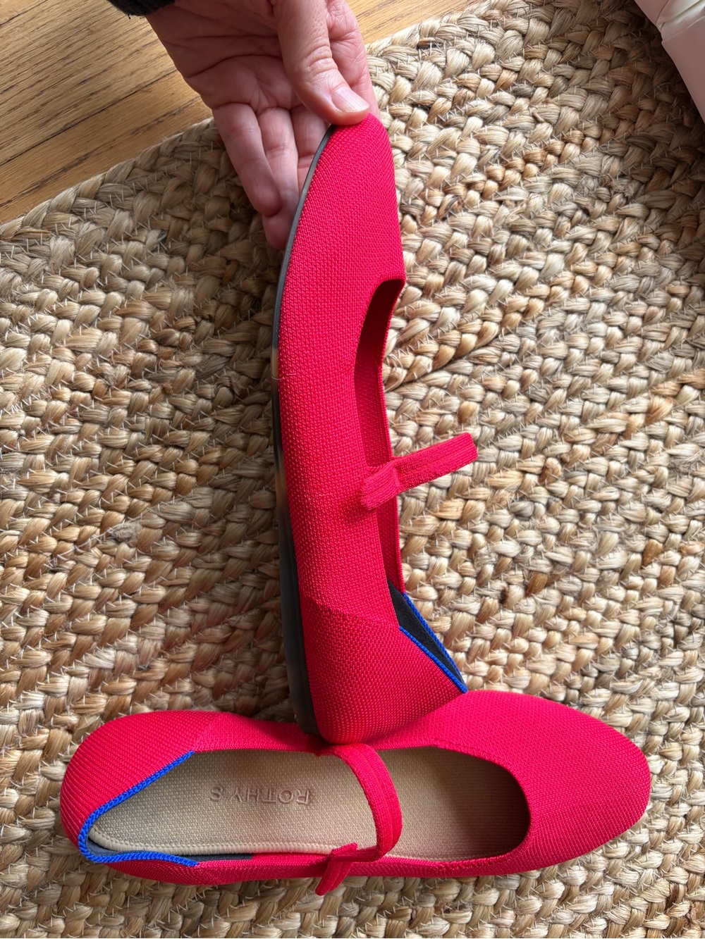 Rothy's Bright Red Mary Jane Square Flats - Picture 3 of 6